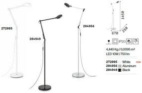 Lampadar LED modern cu brat articulat FUTURA PT BIANCO