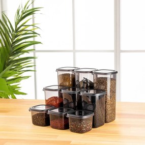 Set cutii de depozitare (9 piese), Hermia, Culoare: Antracit