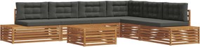 vidaXL Set de canapele de exterior 7 Bucată Natural și Antracit