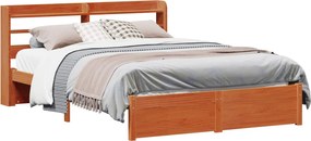 vidaXL Cadru de pat cu headboard 2 pcs Maroniu cerat Lemn de pin masiv