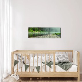 Tablou - Râu lângă pădure (cu ceas) (90x30 cm)