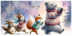 Tablou parada de iarnă a animalelor cu melodie