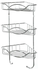 Etajera baie colt AWD Kopang, otel cromat, 22 x 41 x 14.5 cm