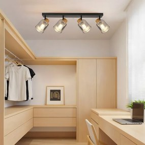 Brilagi - Plafonieră HYGGE cu 4 spoturi, 4xE14/15W/230V, negru/fumuriu