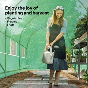 Outsunny Seră de Grădină cu Ferestre, Ușă și Acoperiș Rotunjit din PE și Fier, 3.5x2x2 m, Verde | Aosom Romania