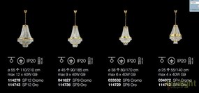 Candelabru cristal design elegant casa scarii CAESAR SP12 Cromo 114279