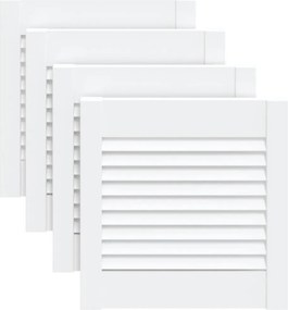 vidaXL Uși dulap design lambriu 4 buc. alb 39,5x39,4 cm lemn masiv pin