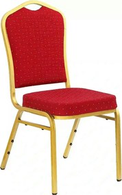 Scaun conferinta K66, rosu/auriu, stofa clasica/metal, 45X48X93 CM
