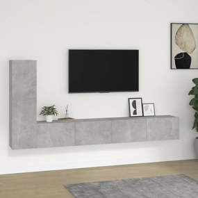 3114321 vidaXL Set dulapuri TV, 3 piese, gri beton, lemn prelucrat