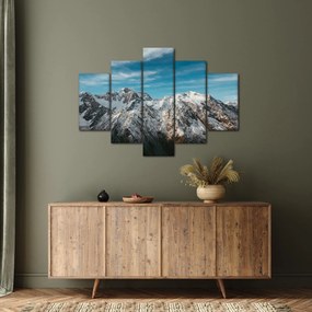 Tablou cu vârfuri înzăpeziți, Fiordland (150x105 cm)