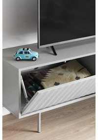 Comodă TV gri/în culoare naturală cu aspect de lemn de stejar 140x52 cm Sierra – Teulat