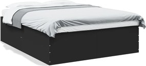 vidaXL Cadru de pat, negru, 150x200 cm, lemn prelucrat