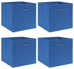 vidaXL Cutii depozitare, 4 buc., albastru, 32x32x32 cm, textil