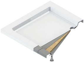 Cadita dus patrata Deante Jasmin alb 80 cm