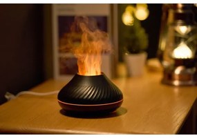 Difuzor LED RGB de arome cu funcție de imitare a flăcărilor LED/6,5W/5V 130ml negru