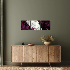 Tablou - Păun alb (cu ceas) (90x30 cm)