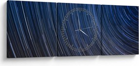 Tablou cu stele noaptea și cerul (cu ceas) (90x30 cm)