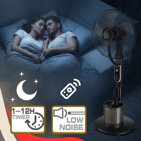Ventilator cu picior Klausberg KB-9043, funcție de umidificare, 40 cm, negru
