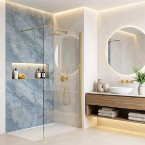 Paravan de dus Rea Flexi Transparent / Gold 110
