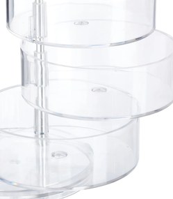 Organizator produse cosmetica 3 compartimente bambus/plastic Transparent