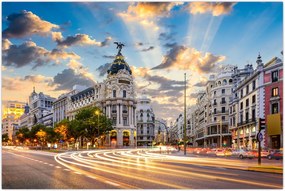 Tablou - Calle Gran Vía, Madrid, Spania (90x60 cm)
