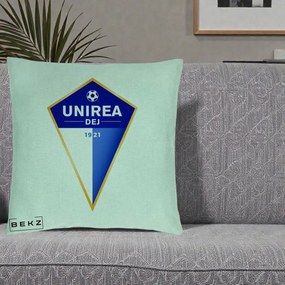 Perna Personalizata Unirea Dej 1921 Fotbal, 40x40 cm, Verde Menta, Husa Detasabila, Perna Inclusa, BEKZ®