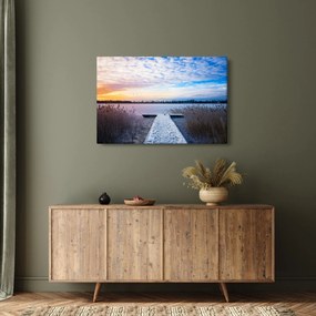 Tablou - Lac înghețat, Ełk, Mazury, Polonia (90x60 cm)