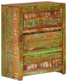 Dulap cu sertar, multicolor, 60x33x75 cm, lemn masiv reciclat Lemn masiv reciclat