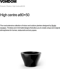 Ghiveci plante design decorativ modern exterior / interior HIGH CENTRE 80x50cm