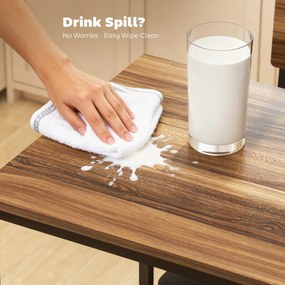 HOMCOM Masă de Bar cu 3 Rafturi și 2 Scaune cu Suport pentru Picioare și Spătar, din Lemn și Oțel, Negru și Nuc | Aosom Romania