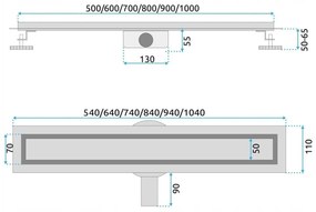Rea Neox Pro rigola liniara 90 cm crom REA-G5810