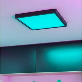 Eglo 901375 - FUEVA-Z Lampă de tavan LED RGBW dimabilă, sticlă fumurie, LED/13,5W/230V, 29,5cm, IP44, neagră