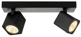 Spot aplicat modern negru patrat cu 2 brate Aveiro