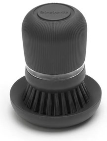 Dozator detergent de vase cu perie Brabantia Sinkside 1003317, 100 ml, Peri din poliester, Suport, Gri inchis