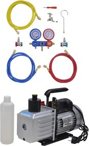 vidaXL Pompă de vid 100 L/min cu set manometru cu 2 căi în set scule