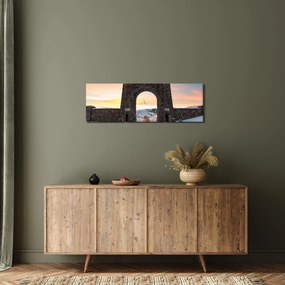 Tablou cu poarta, Yellowstone (cu ceas) (90x30 cm)
