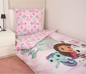 Lenjerie de pat din bumbac Herding Gabby's Dollhouse, 135 x 200 cm, 80 x 80 cm