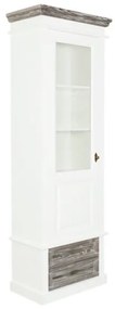 Vitrina Cabana, Alb &amp; Antracite, Stanga, 67,5 x 38 x 200 Cm
