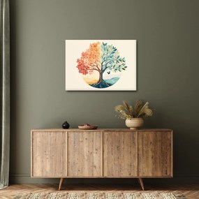 Tablou – Arbore dual cu fluture (70x50 cm)