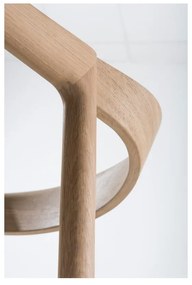 Scaun din lemn masiv de stejar Gazzda Muna, albastru - gri