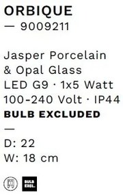 Aplica baie protectie IP44, Portelan jasper, ORBIQUE 22cm