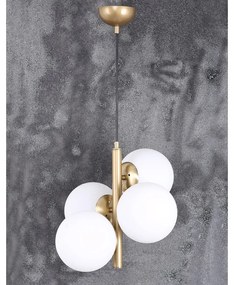 Lustră alb-auriu cu abajur din sticlă ø 15 cm Forte – Squid Lighting