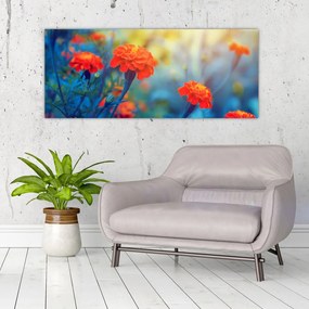 Tablou - Flori portocalii (120x50 cm)
