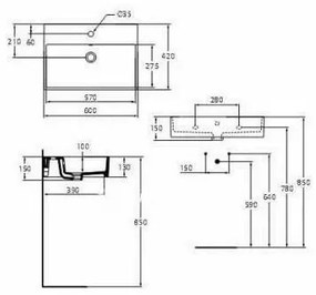 Lavoar suspendat Ideal Standard Strada 60x42 cm