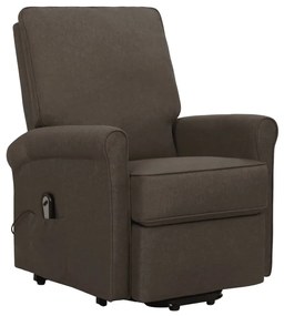 329724 vidaXL Fotoliu cu ridicare, maro închis, material textil