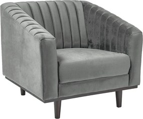 Fotoliu ASPREY, stofa catifelata gri - Bluvel 14, 83x85x78 cm