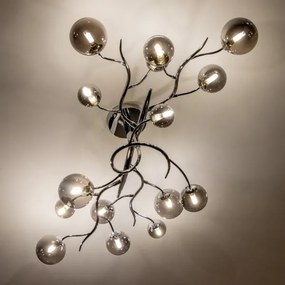 Lustră LED aplicată Brilagi MISTEL 15xG9/3W/230V crom lucios/fumuriu