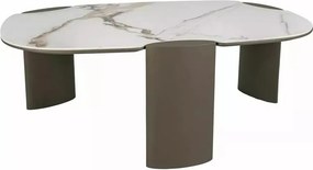 Masuta de cafea Adoro B alb lucios/cupru L105xl65 cm