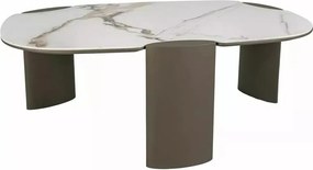 Masuta de cafea Adoro B alb lucios/cupru L105xl65 cm