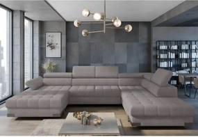 Coltar extensibil SELVA XL, sezlong dreapta, stofa catifelata bej - Wh